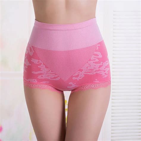 Women Jacquard Fashion Panties High Waist Body Shaping Underwear Female