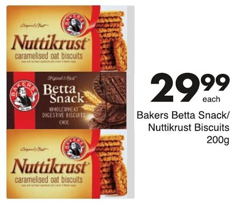 Bakers Betta Snacknuttikrust Biscuits 200g Offer At Save