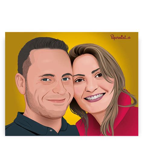 Retrato Personalizado Pareja Tipo C Mic Y Pop Art Retratos Papermint