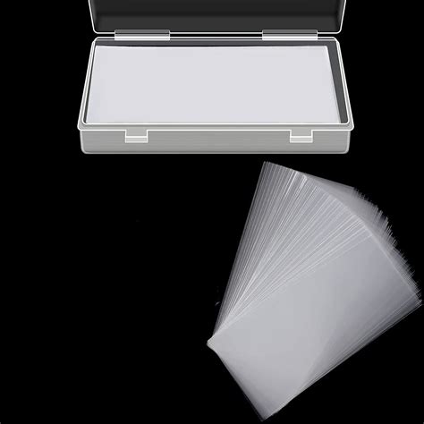 100 Pieces Clear Paper Money Holder With Storage Case Trianu Bill