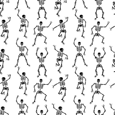 Premium Vector Seamless Pattern With Black Skeletons