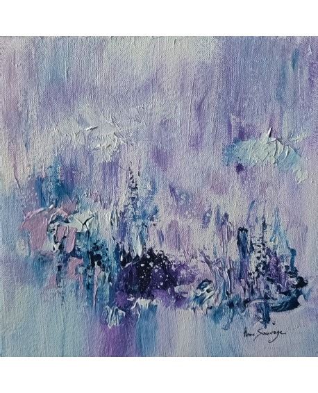 Tableau abstrait violet peint à la main par l artiste peintre Âme Sauvage