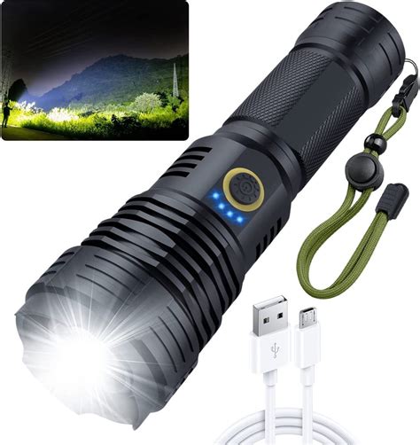 Zaklamp LED Oplaadbaar Militaire Zaklamp 3000 Lumen Inclusief