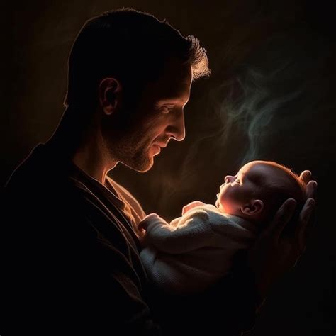 Premium Ai Image A Man Holds A Baby In His Arms The Man Is Holding