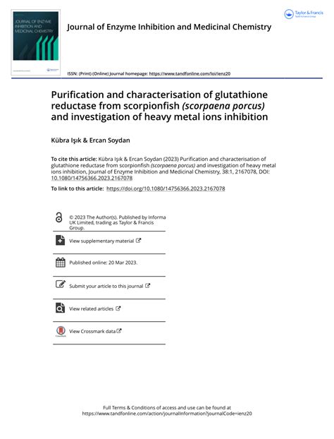 Pdf Purification And Characterisation Of Glutathione Reductase From