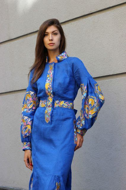 Синій Льон, вишита сукня | Vestido largo sencillo, Ropa de moda ...