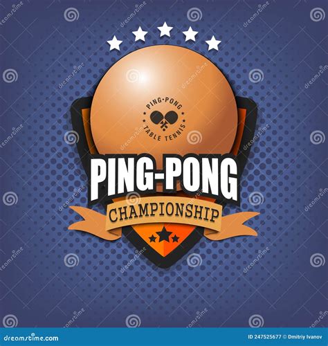 Ping Pong Logo Template Design Stock Vector Illustration Of Crest