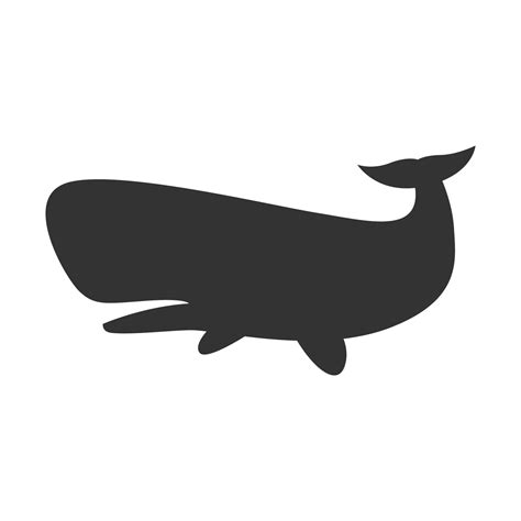 Vector illustration of whale icon in dark color and white background ...