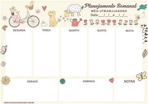 Planner Baixe Gr Tis Planner Semanal Para Imprimir F