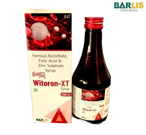 Witoron Xt Ferrous Ascorbate Folic Acid And Zinc Sulphate Syrup For