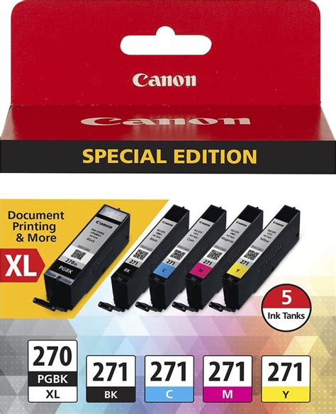 Canon 270 XL CLI 271 5 Pack Special Edition Ink Cartridges Black Cyan