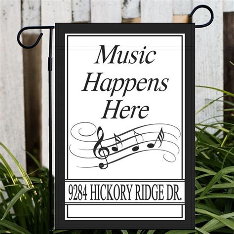 Personalized Music Flag Music Happens Here Garden Or House Etsy