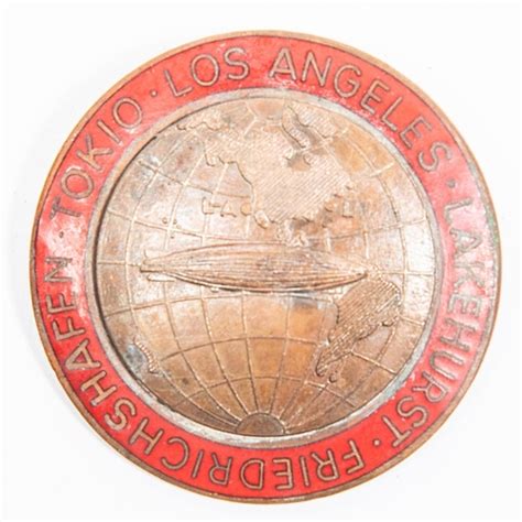 A Circular Bronze And Enamel Pin Back Badge To Mark The Flight Of The