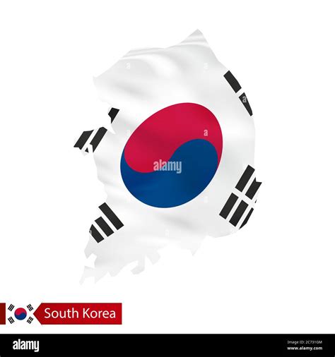 Mapa de Corea del Sur con bandera de país Ilustración vectorial Imagen