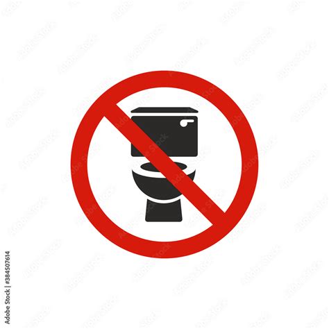 No Toilet Sign Prohibition Symbol Modern Simple Vector Icon For