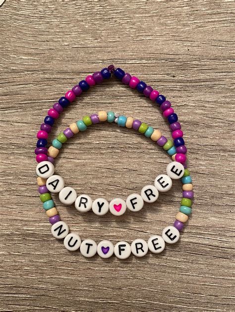 Food allergy bracelet for kids dairy free gluten free peanut | Etsy