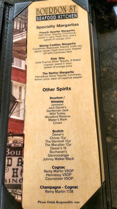 Menu At Bourbon Street Seafood Kitchen Pub Bar San Antonio Th St