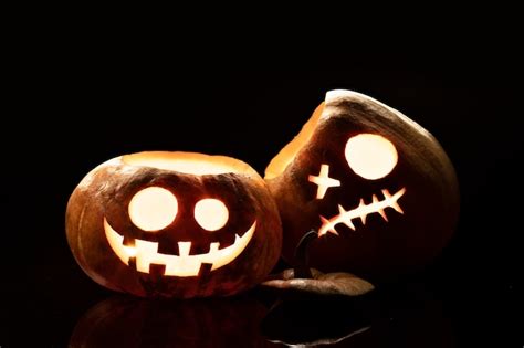 Premium Photo Various Spooky Halloween Pumpkin Carving