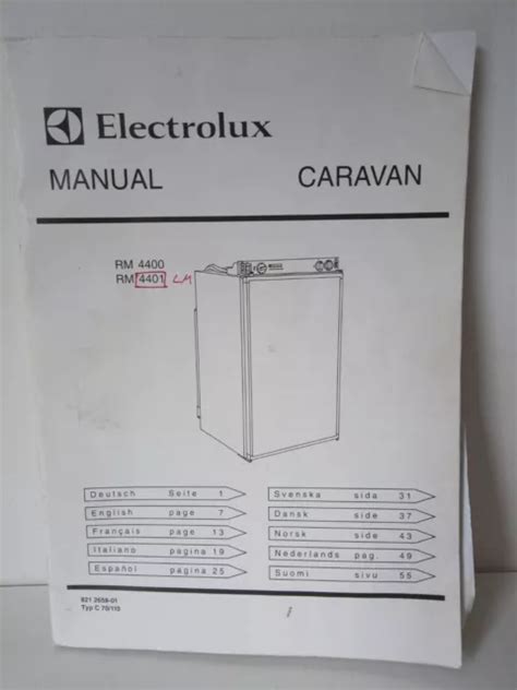 Electrolux Wohnwagen K Hlschrank Handbuch F R Rm Rm Fotokopie