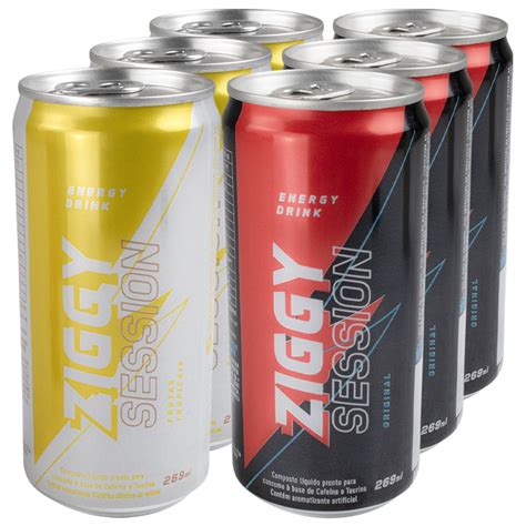 Fardo 6 Latas De Energetico Ziggy Energy Drink 269ml Cada Sabores