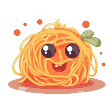 Spaghetti Clipart Cute Cartoon Of An Orange Spaghetti Character Vector, Spaghetti, Clipart ...