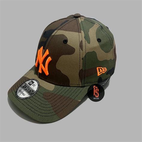 Jual TOPI NEW ERA ORIGINAL NEW YORK YANKEES CAMO NEON ORANGE Shopee