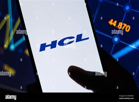 West Bangal India October 09 2021 Hcl Technologies Logo On Phone