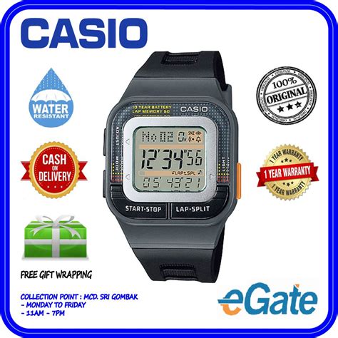 Casio Sdb A Men Digital Auto Led Light Stopwatch Black Strap