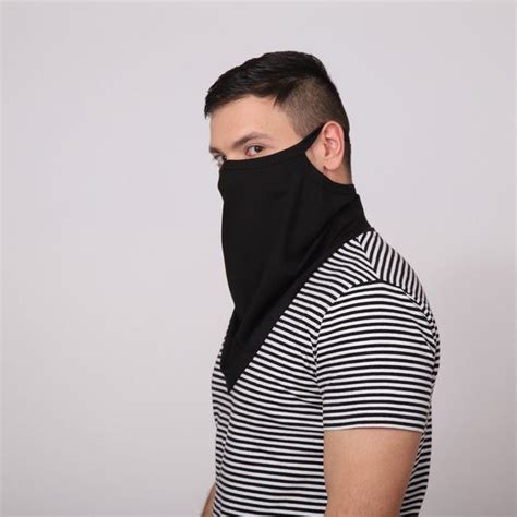 Unisex Bandana Face Mask Reusable Washable Black Mask Neck Etsy