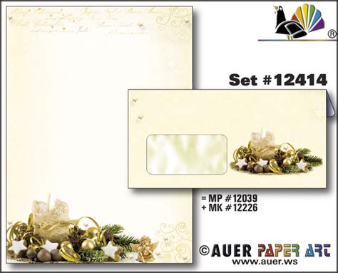 Weihnachtsbriefpapier SET ADVENTKERZE MF Auer Paper