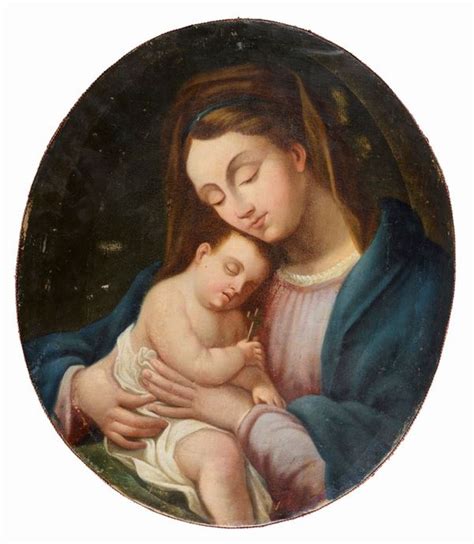 DIPINTO MADONNA CON IL BAMBINO DI PITTORE ROMANO Asta ASTA 246