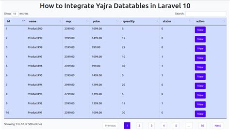 Laravel 10 Yajra Datatables Integration Tutorial