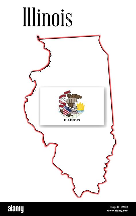 Illinois State Map And Flag Stock Vector Image Art Alamy