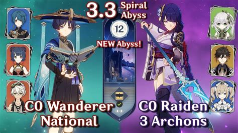 NEW SPIRAL ABYSS 3 3 C0 Wanderer National C0 Raiden Nahida Floor