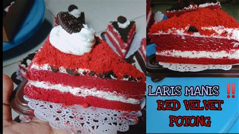 Red Velvet Potong Telur Tanpa Oven Bahan Ekonomis Rasa Premium Super