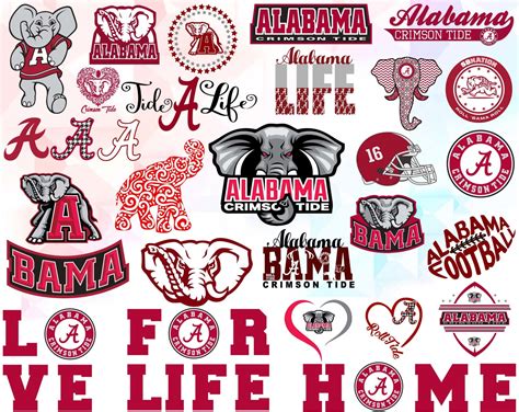 Alabama Crimson Tide Ncaa Football Svg Dxf Eps Pdf Png Etsy