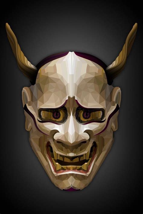 Hannya Mask II | Low poly art, Wpap art, Illustration design