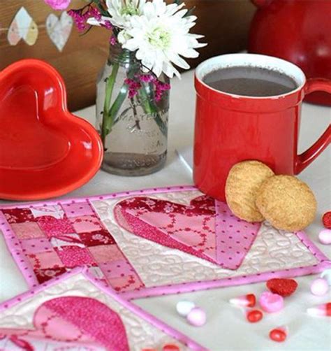 One In A Million Valentine Mug Rug With A Fluttering Heart Quilting Cubby