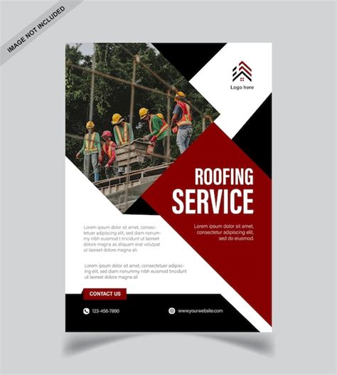 Premium Vector Roofing Service Business Flyer Design Template