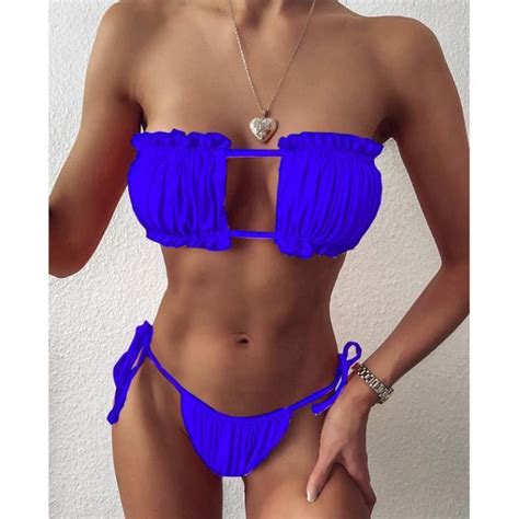 Ensemble de bikini Maillot de bain sexy pour femmes mini string bikini ensemble deux pièces