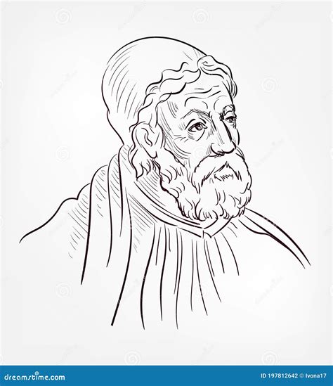 Claudius Ptolemy Vector Sketch Illustration Famous Editorial