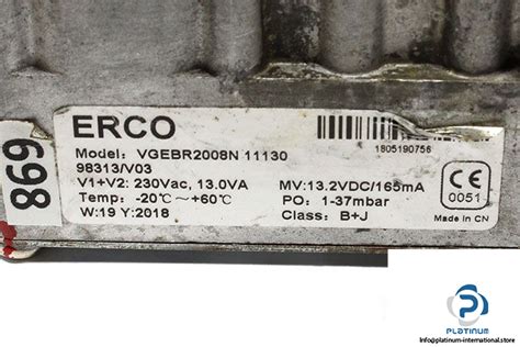 ERCO VGEBR2008N 11130 GAS VALVE - Platinum International