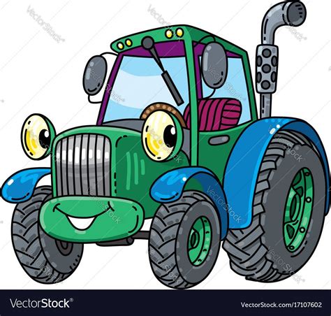 Funny Small Tractor With Eyes Royalty Free Vector Image Traktor Bild