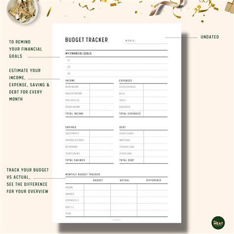 Minimalist Monthly Budget Tracker – mrsneat