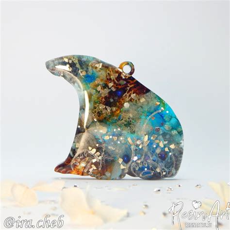 (584) Елочная игрушка Белый медведь - Силиконовый молд - Resin Art