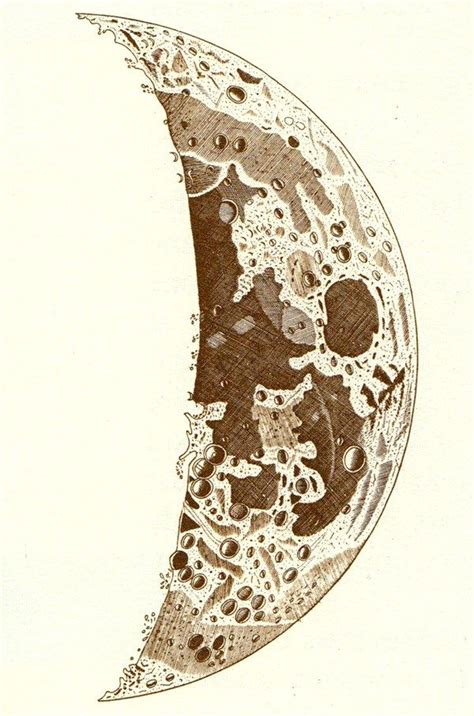 One Of Heveliuss Exquisitely Illustrated Phases Of The Moon From