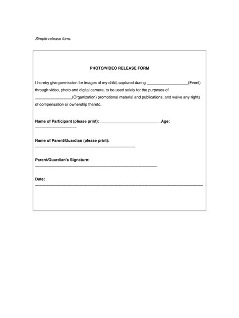 Photo And Video Release Form Pdf Fill Online Printable Fillable