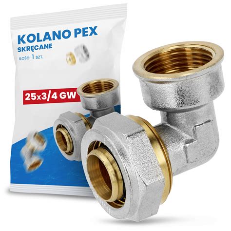 Kolano Skręcane Rur PEX ALUPEX Złączka 25 x 3 4 GW Kolanko Mosiężne