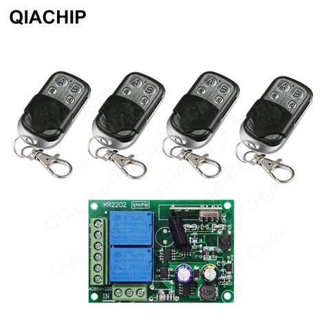 QIACHIP 433 MHz AC 110V 220V 2CH RF Remote Control Switch Controller