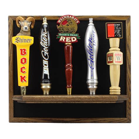 Tap Handle Display Shelf Deluxe 5 Place With Felt Back Display Shack